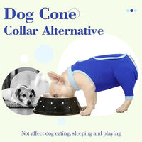 ROZKITCH Dog Surgery Leg Sleeve Rear Legs, Male Female Pet Prevent Licking Wound Elbow Knee Protector, Dog Recovery Suit Cone Collar Alternative Pants Shirt for Wound Heal Wrap Blue L