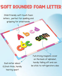 VoSinrly magnetic letters kit with colorful foam alphabet letters, storage box and double-sided writ - view 4