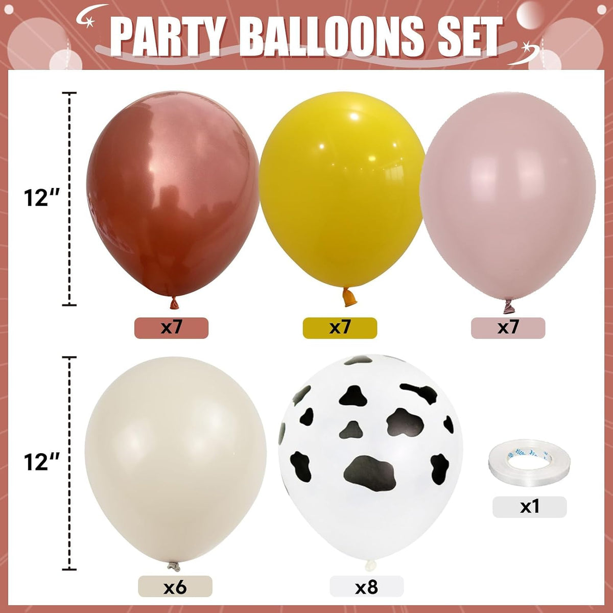 HILAVO Toy Inspired Story Balloons - Cow Yellow Pink / 35PC - image 2