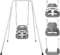 Foldable Toddler Swing Set for Indoor & Outdoor Use – Fun for Kids & Family - Gray