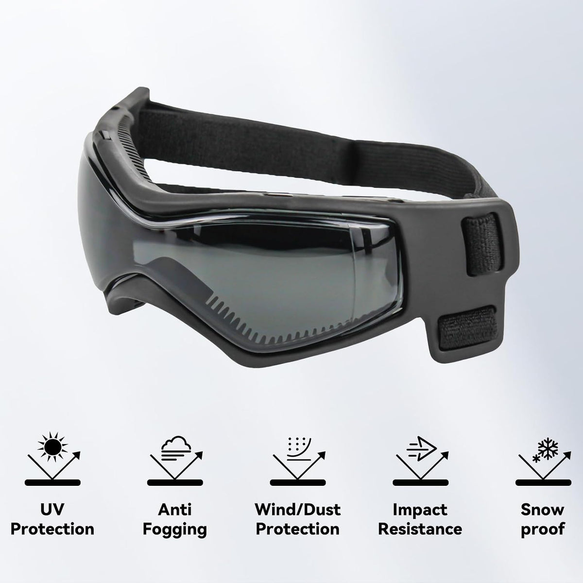 Clear Dog Goggles for Small Dogs - Cool Black / Medium - image 4