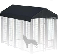 Outdoor Dog Kennel Cover 10' x 10' Replaceable Top Cover - Black / 8' x 4'