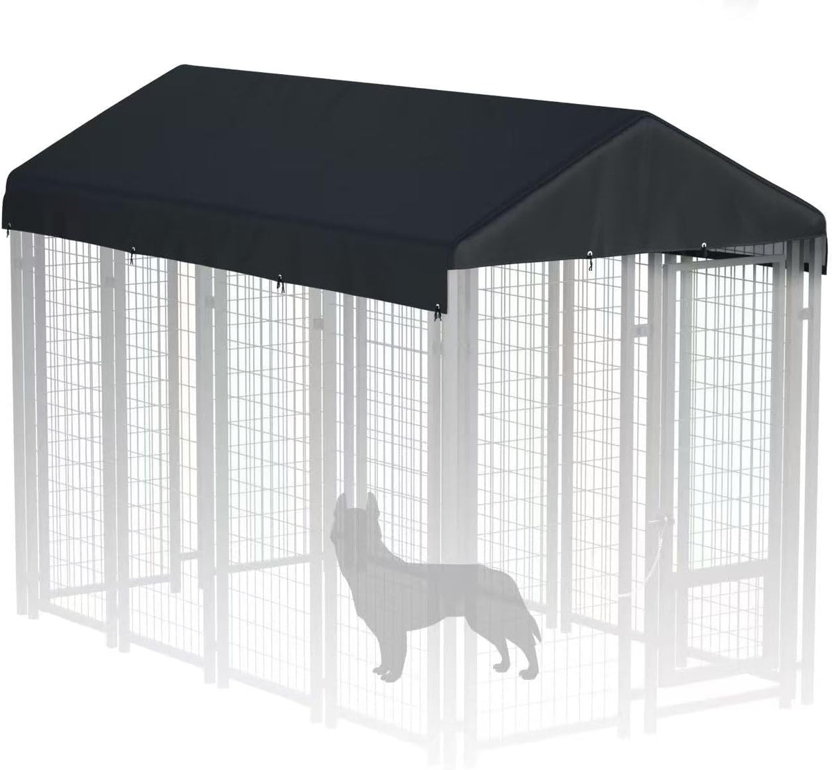 Outdoor Dog Kennel Cover 10' x 10' Replaceable Top Cover - Black / 8' x 4'