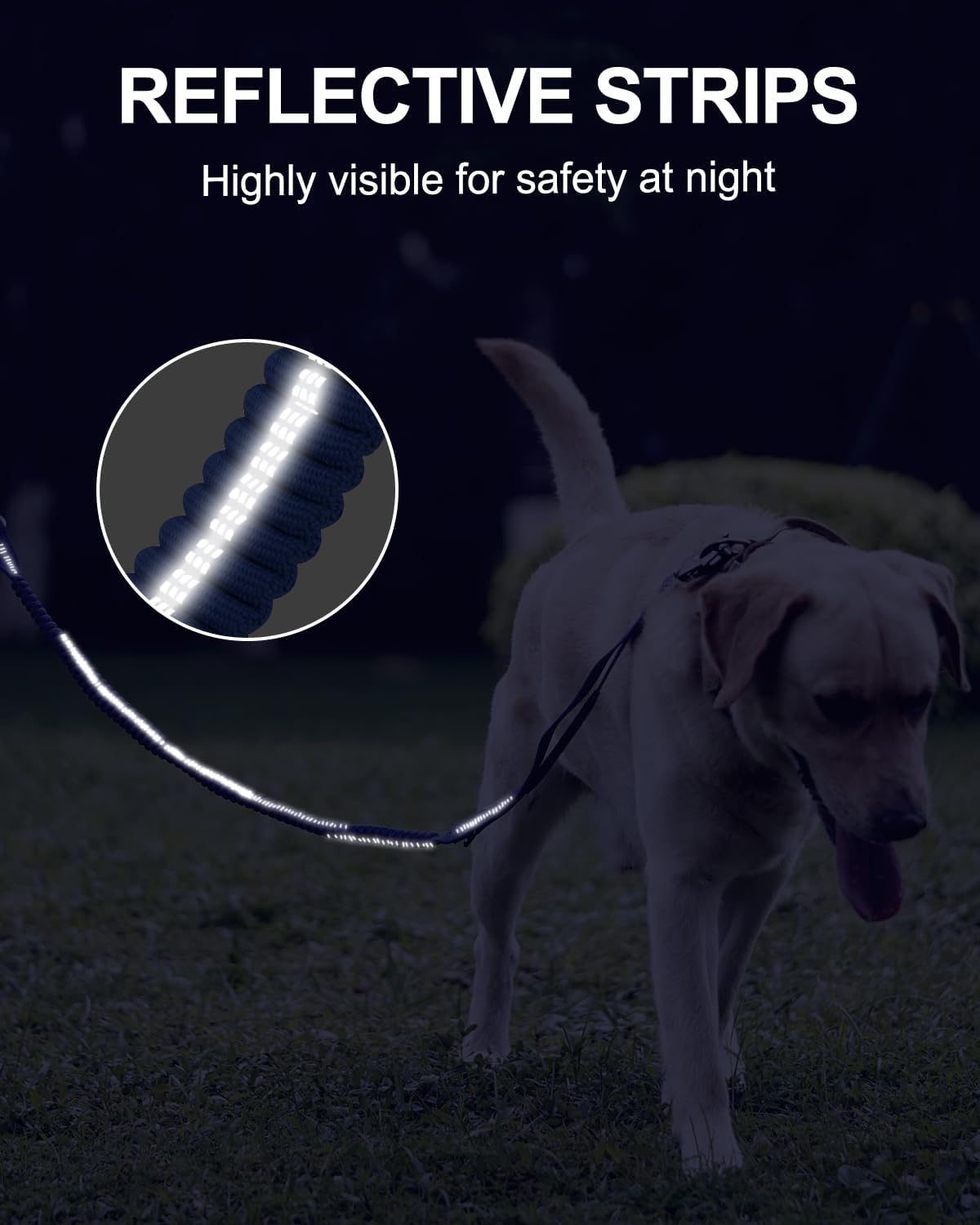 Joytale Tactical Bungee Dog Leash, Shock Absorbing No Pull - Navy Blue - image 4