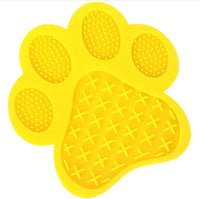 Dog Lick Pad, Dog Feeding Mats Slow Eating Pet Mat with Super Suction for Dogs Licking Peanut - Yellow