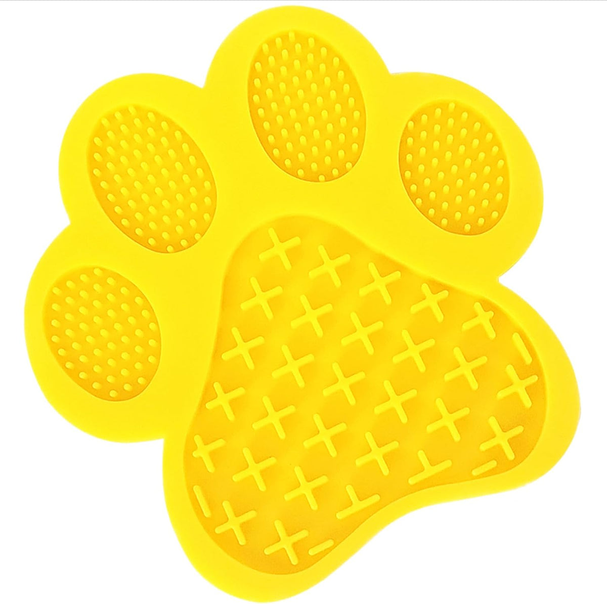Dog Lick Pad, Dog Feeding Mats Slow Eating Pet Mat with Super Suction for Dogs Licking Peanut - Yellow