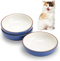 Ceramic Cat Bowls, Howise Pet Bowl Cat Dishes for Food and Water - Navy
