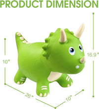 HotMax Bouncy Horse, Dinosaur Hopper Toys for Kids - Green Triceratops - image 4