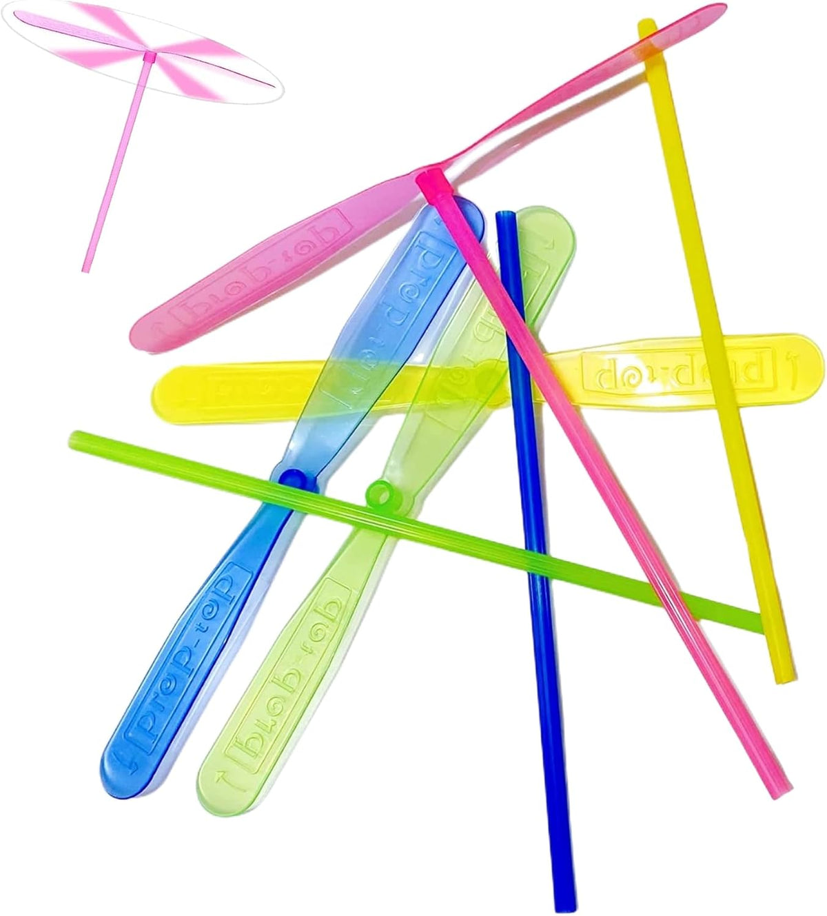 36 pack hand helicopter spinner toys with plastic propellers in random colors - view 4