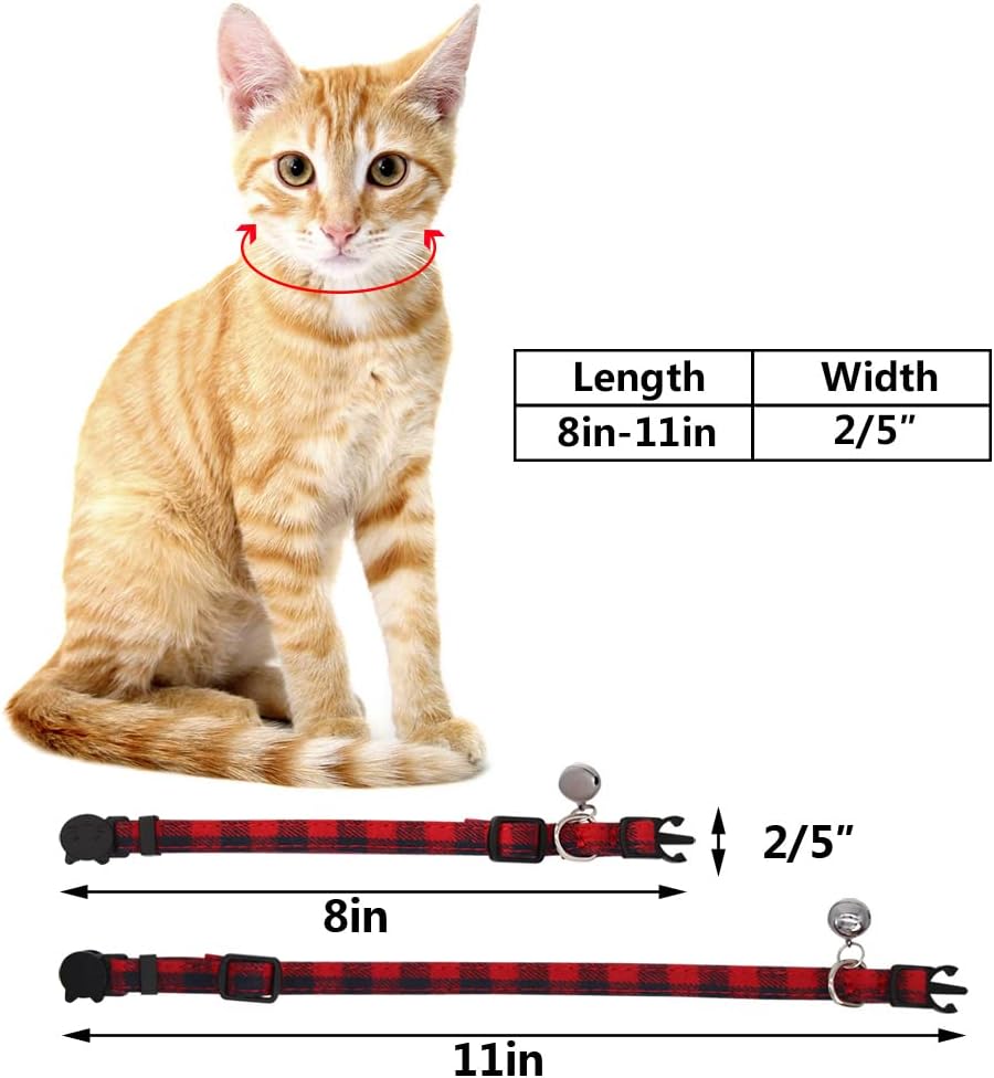 SLSON 4 Pack Cat Collars Breakaway with Bell Cat Collars with Cute - image 2