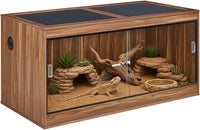 unipaws 110 Gallon Reptile Tank for Lizards - Walnut / 50 Gallon Tank