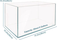 Low Iron Glass Ultra Clear Rimless Aquarium Tank - 6Gal 14.1" L × 10.2" W × 10.2" H - image 3