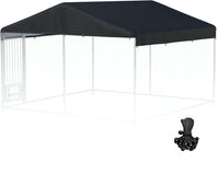 5x10 FT Dog Kennel Cover 900D Waterproof UV Outdoor Roof Replacement - Black / 10'L x 10'W
