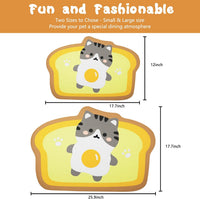 Cat Food Mats for Floor, Dog Pet Water Bowl Feeding Placemats for Food and Water Grey 17.7 * 9.8 - Egg / 17.7"L x 9.8"W - image 4