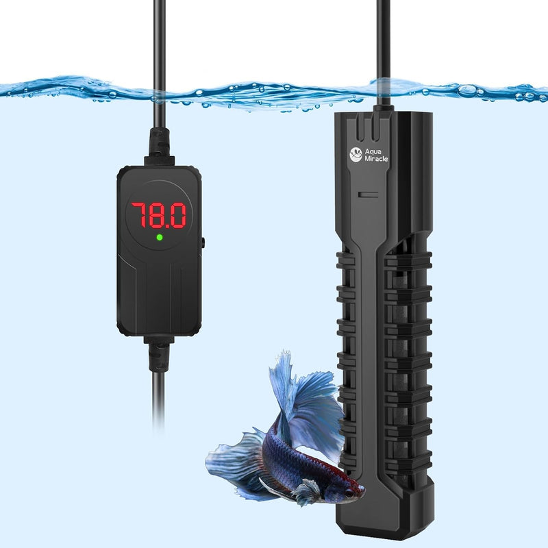 AquaMiracle 300W Submersible Aquarium Heater with LED Digital Display – Essentials for Fish - For Tanks 40-75 Gal