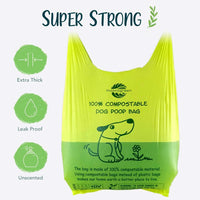 Dog Poop Bag with Handles, Compostable Pet Waste Bags, Easy-Tie - 60 Count (Pack of 1) / Poop Bags - image 4
