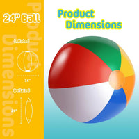 GRNVDWN 3 pack 24 inch inflatable rainbow beach balls - view 3