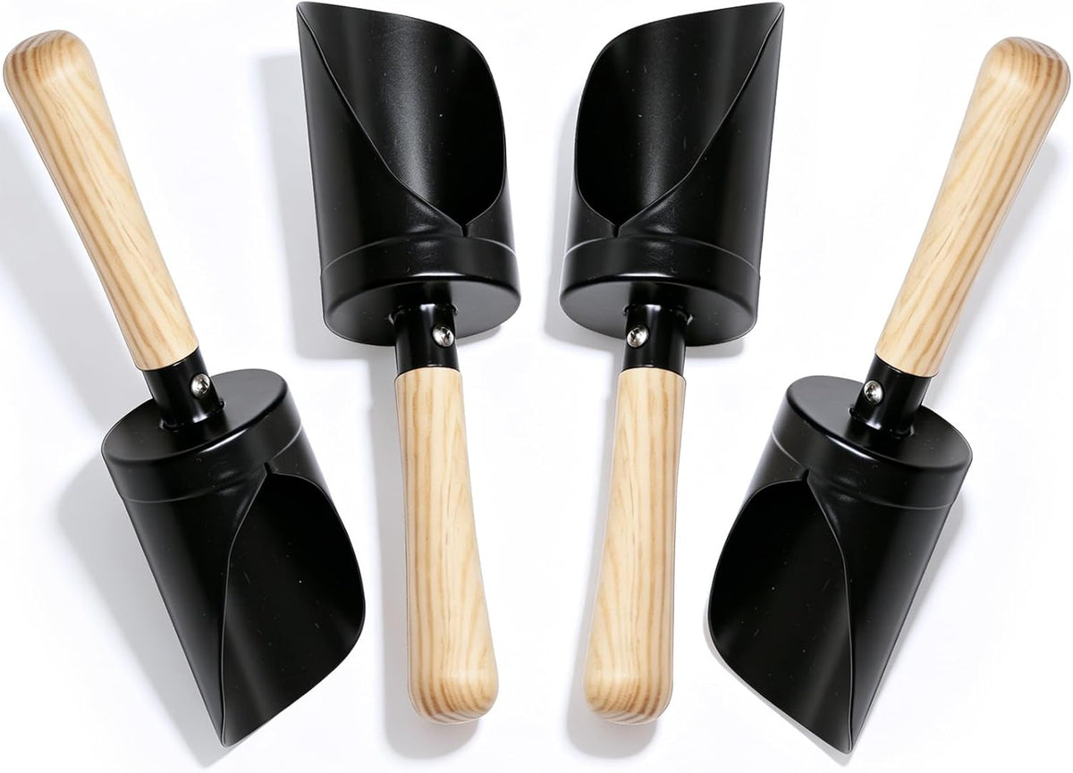 7PCS Kids Gardening Tools, Long Shovel, Rake for Leaves, Spade - 4pcs black sand shovels