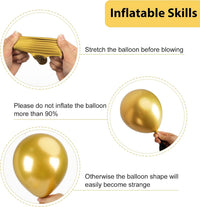 RUBFAC Gold Balloons Different Sizes Chrome Gold Balloon Arch Kit - Black Gold - image 3