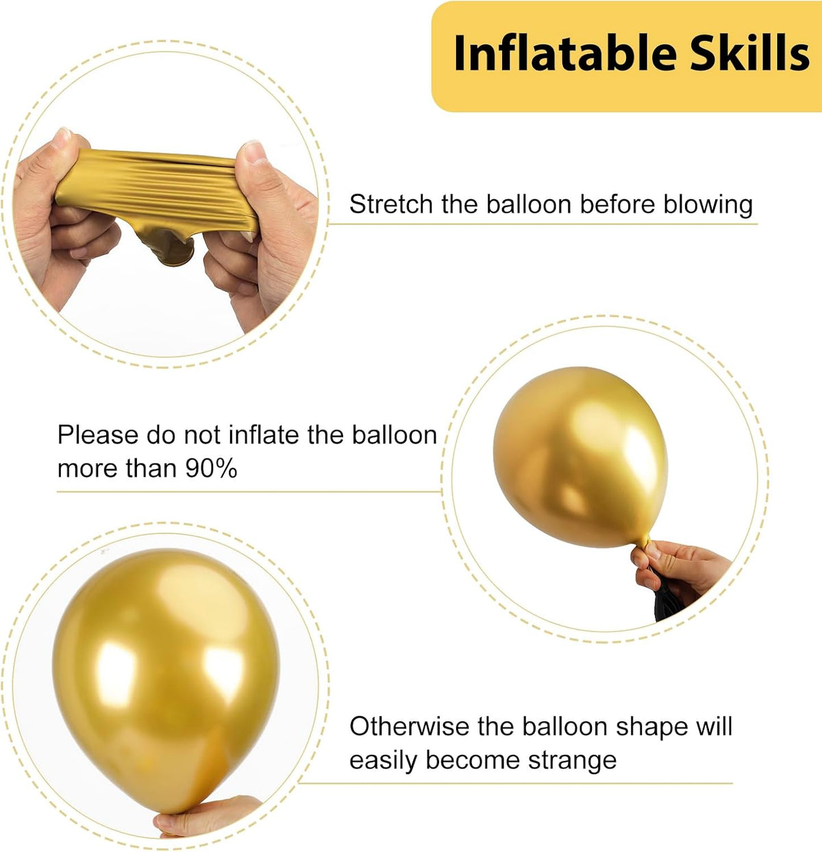 RUBFAC Gold Balloons Different Sizes Chrome Gold Balloon Arch Kit - Black Gold - image 3
