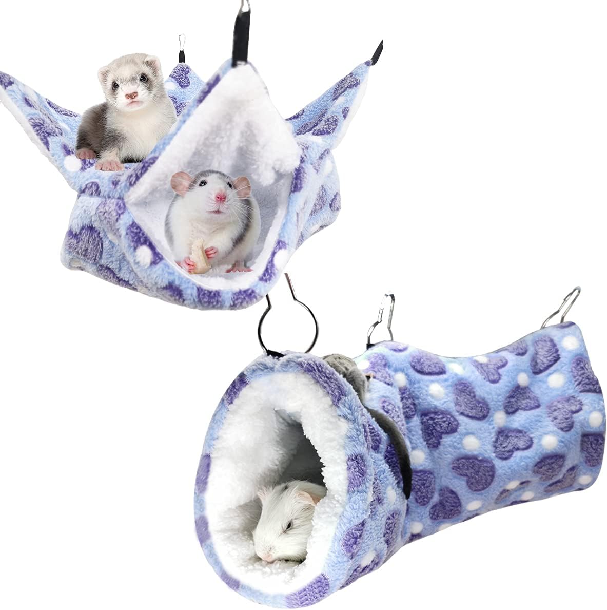 LEFTSTARER Cashmere Pet Bed Mat and Toy - 2.Heart-Purple