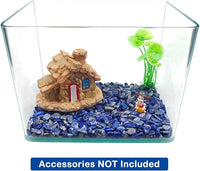 WAYBER 2 Lbs/920g Deep Blue Lapis Lazuli Pebbles Irregular Decorative Stones Natural Crystal Rock Gravel for Aquarium/Fish Turtle Tank/Succulent Plants/Air Plants Decoration (Fill 1.8 Cups)