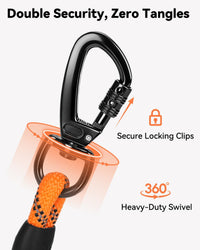 Joytale Long Dog Leash for Yard Tie Out & Recall Training - Orange / 30FT - image 2