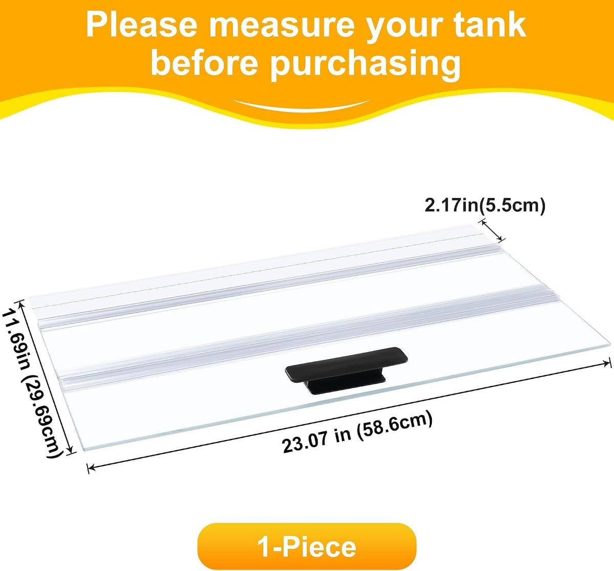 29.21x11.69 x0.16in Clear Tempered Glass Canopy – Essentials for Fish - 1PCS-23.07x11.69in - image 2