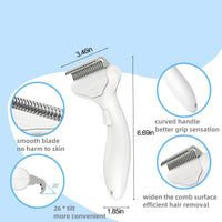 Undercoat Rake for Dogs & Cats, Self‑Clean Deshedding Brush - Light-Green - image 4