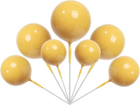 ZHUOWEISM ball cake toppers, 24 mini balloon picks in blue, gold and white - view 39