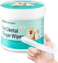 Pet Dental Finger Wipes for Dogs & Cats, Dog Teeth Cleaning Wipes Tooth Brushing Kit by Remove Plaque and Tartar & Freshens Breath Buildup No-Rinse Dog Finger Toothbrush