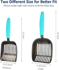 Cat Litter Scoop, Non-Stick Plated Aluminum Alloy Sifter - Medium / #02 Turkish Blue - image 4