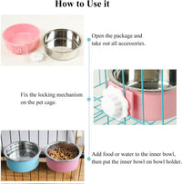 Stainless Steel Removable Pet Food Bowl - (Round) Dark Blue/Orange / 2 - image 4