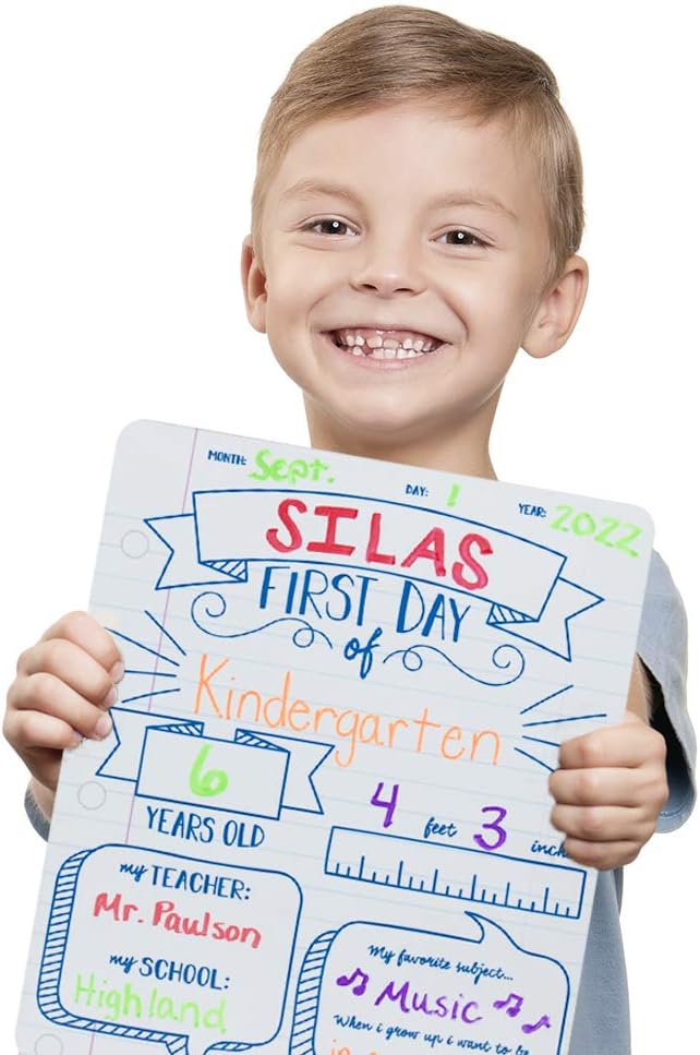 Canopy Street first and last day of school dry erase sign set in notebook design, 10 x 12 inches - view 9