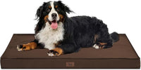 Outdoor All Weather Waterproof Dog Bed, Orthopedic Dog Bed for Extra Large Dogs, Egg Foam Pet Bed with Washable and Removable Oxford Cooling Cover, Brown
