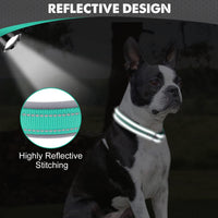 Joytale Reflective Dog Collar for Large Dogs with Wide Padding - Teal / M - image 4