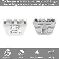 Wide Blades for Dog Grooming Blades Compatible with Andis Dog Clippers,7FW Dog Clipper Blades Compatible with Oster A5,Wahl km10 Dog Clippers for Horse Dog Cat Animals,Stainless-Steel Blade Sharp