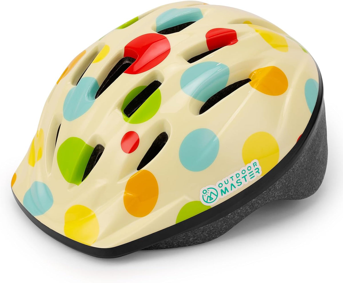 OutdoorMaster Toddler Helmet - Polka Dot Cream / Medium: 20.47-22.05 in. / 52-56 cm