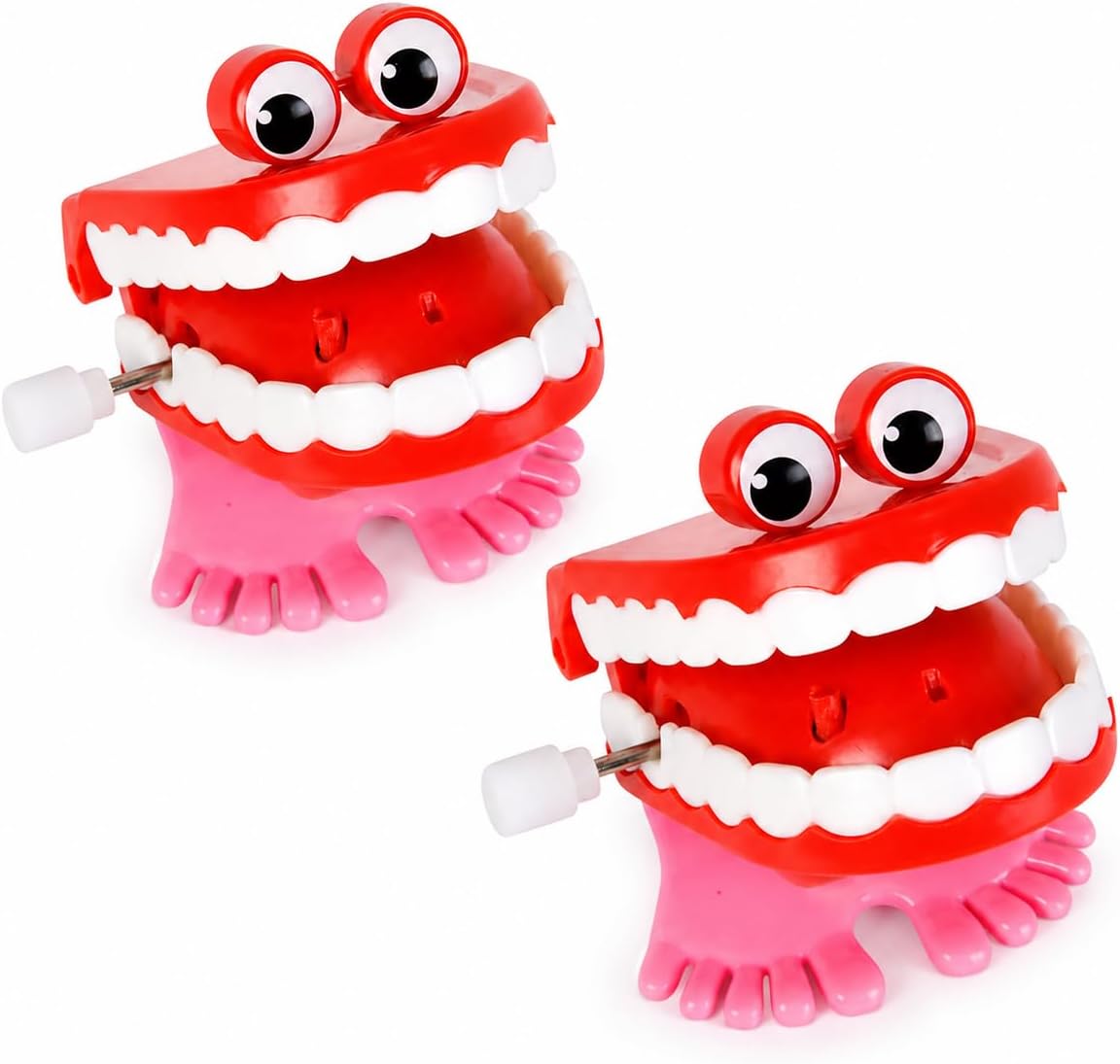 The Dreidel Company 2 pack of 1.75 inch wind up chattering teeth with googly eyes - view 2