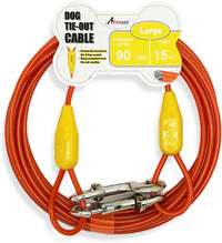 30ft Reflective Tie-Out Cable for Heavy Dogs Up to – Essentials for Dogs - 90lbs15ft / Yellow & Orange