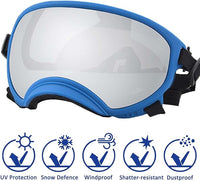 Medium Dog Sunglasses with Adjustable Strap UV Protection, Winproof Dog Puppy Sunglasses, Suitable for Medium Dog Pet Glasses, Dogs Eyes Protection,Soft Dog Goggles