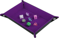 SIQUK Double Sided Dice Tray Folding Rectangle Dice Holder – Fun for Kids & Family - Dark Violet