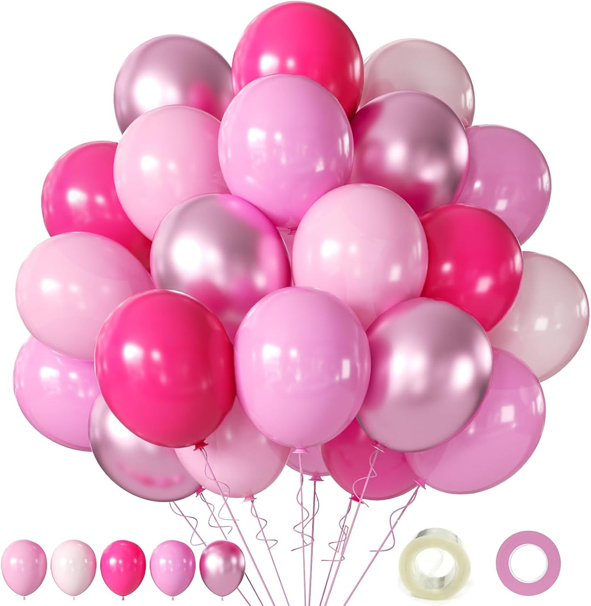 Blue Balloons Metallic Blue Balloon - Pink