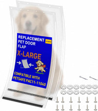 2PC Replacement Flap PAC11-11039 with Screws & Washers for PetSafe - Without Bracket-frosted Transparent / X-Large PAC11-11040 / 2