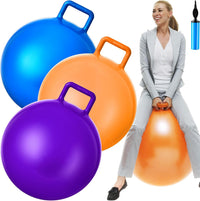 Lewtemi 3 Pcs 29" Hopper Ball Handle, Gradient Red - 29" / Orange, Blue, Purple