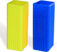 2pcs Pet Dog Cat Hair Remover, Pet Hair Removal Tool, Hollow Cleaner Brush for car，Interior, Furniture, Sofa (blue and yellow)