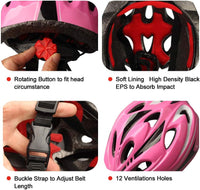 Kids helmet and pad set in pink with knee, elbow and wrist guards and storage bag - view 5