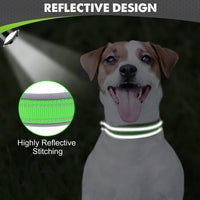 Joytale Reflective Dog Collar for Large Dogs with Wide Padding - Green / S - image 4