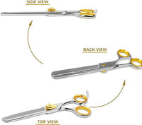 Professional Cat and Dog Grooming Scissors 6.5" 42-Tooth heavy-duty Thinning Scissors for Dogs and Cats, 440c Japanese Steel Comfortable Long-Lasting Sharpness for Years