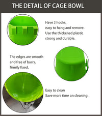 Cage Cups Birds Feeders Seed Bowl Chicken Feeding Watering Dish - 10PCS Green - image 3